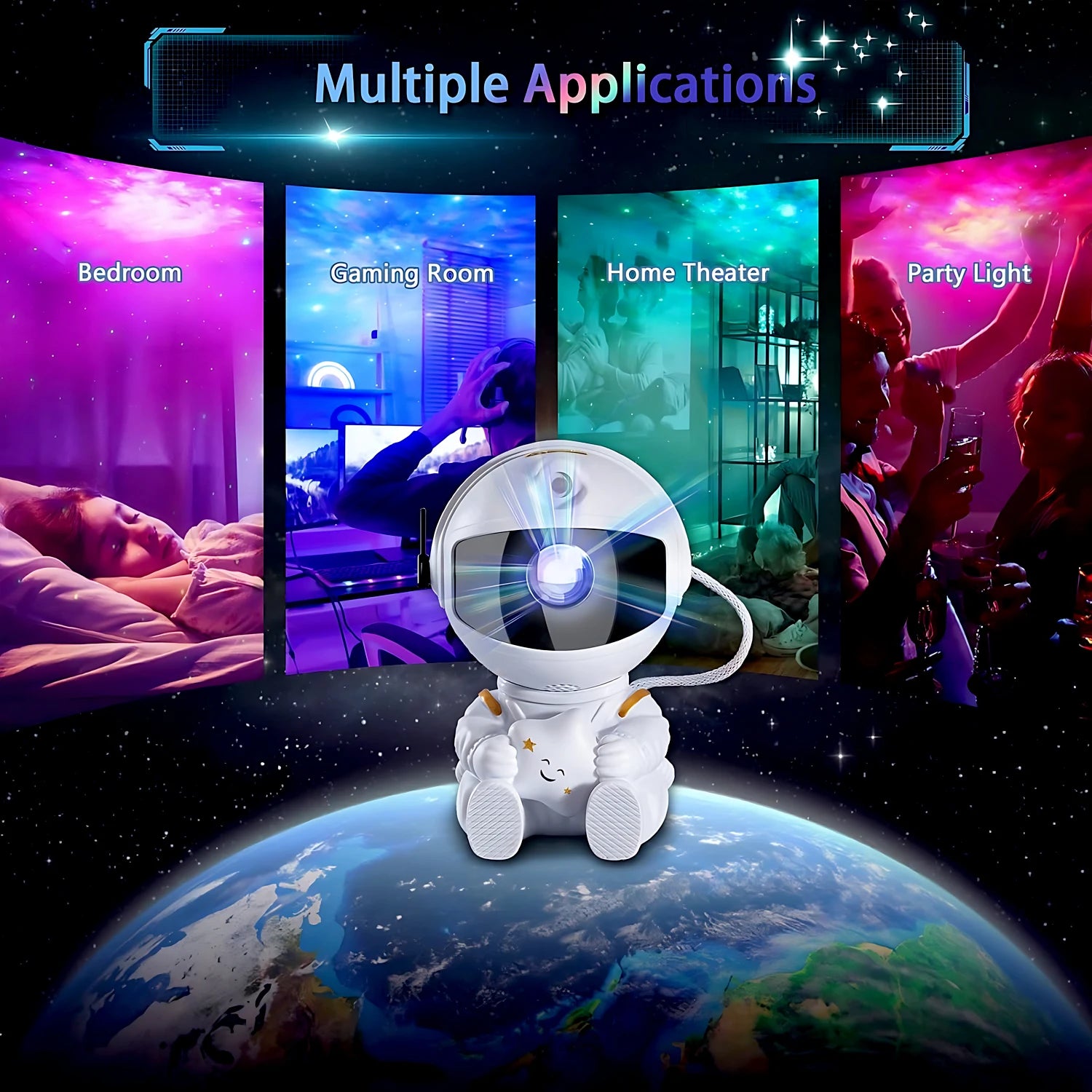 proyector astronauta de galaxia